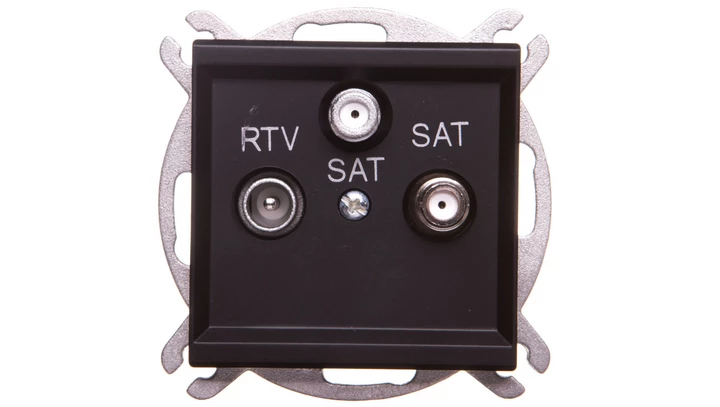 SONATA Gniazdo antenowe RTV-SAT-SAT czarny metalik GPA-R2S/m/33