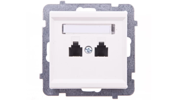 SONATA Gniazdo telefoniczne podwójne RJ11 niezależne ecru GPT-2RN/m/27