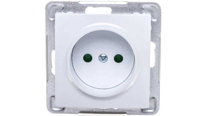 IMPRESJA Gniazdo pojedyncze b/u z przesłonami białe GP-1YP/m/00