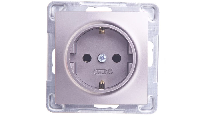 IMPRESJA Gniazdo pojedyncze z/u Schuko tytan GP-1YS/m/23