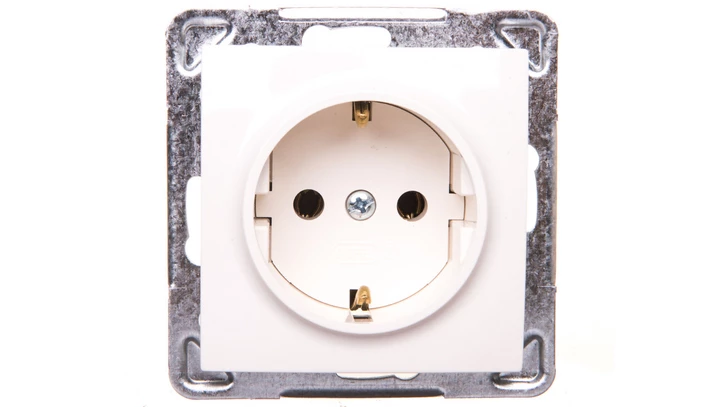 IMPRESJA Gniazdo pojedyncze z/u Schuko ecru GP-1YS/m/27