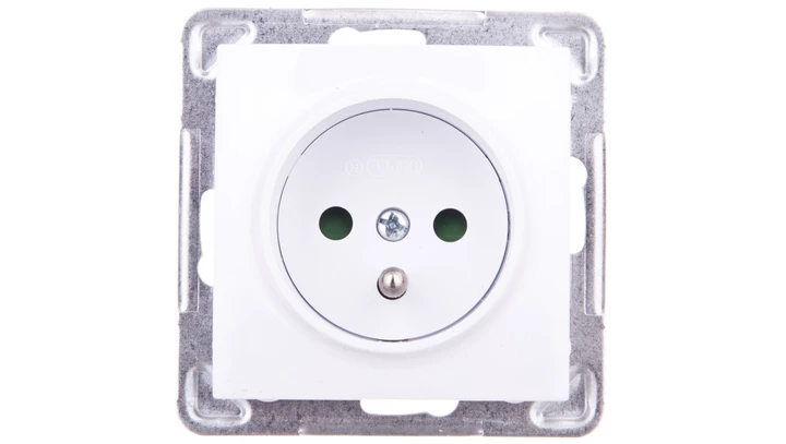 IMPRESJA Gniazdo pojedyncze z/u z przesłonami białe GP-1YZP/m/00