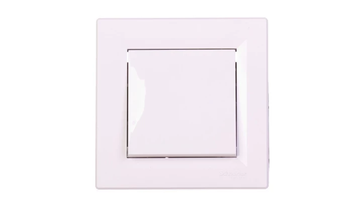 Łącznik Asfora pojedynczy zaciski śrubowe biały z ramką EPH0100321