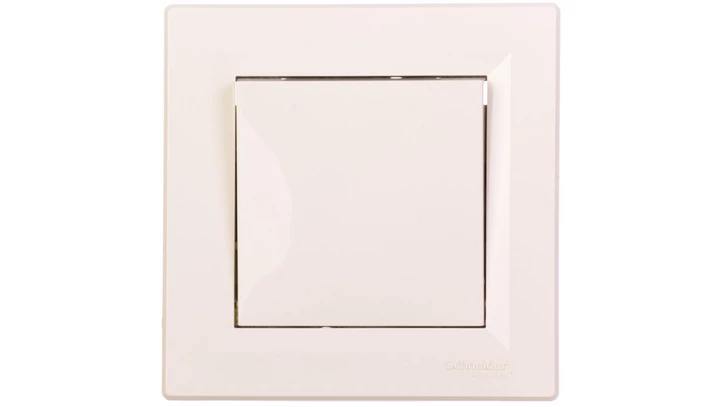 Łącznik Asfora pojedynczy zaciski śrubowe kremowy z ramką EPH0100323