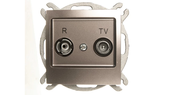 IMPRESJA Gniazdo antenowe RTV przelotowe 10dB tytan GPA-10YP/m/23