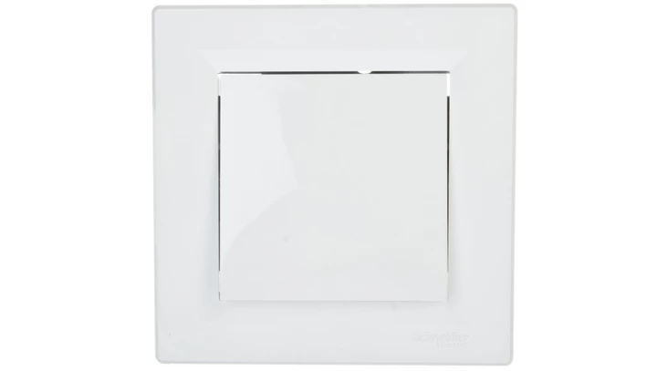 Łącznik Asfora dwubiegunowy jednoklawiszowy zaciski śrubowe biały z ramką EPH0200321