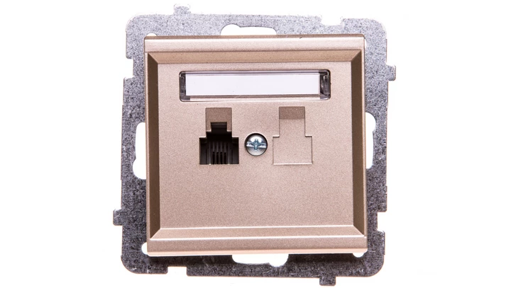 SONATA Gniazdo telefoniczne pojedyncze RJ11 szampański złoty GPT-1R/m/39