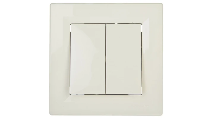 Łącznik Asfora świecznikowy zaciski śrubowe kremowy z ramką EPH0300323