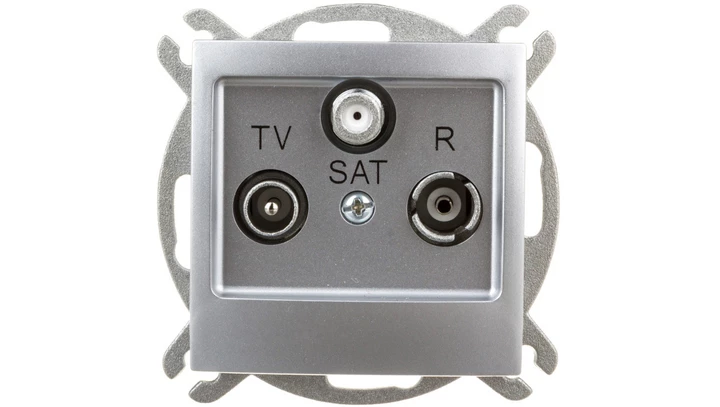 IMPRESJA Gniazdo antenowe RTV-SAT końcowe srebrne GPA-YS/m/18