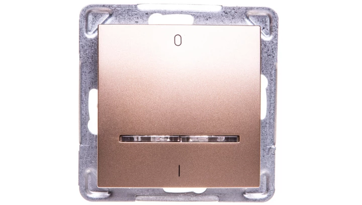 IMPRESJA Łącznik podwójny z podświetleniem złoty metalik ŁP-11YS/m/28