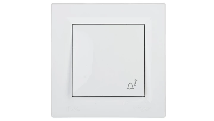 Przycisk Asfora dzwonek IP44 biały z ramką EPH0800221