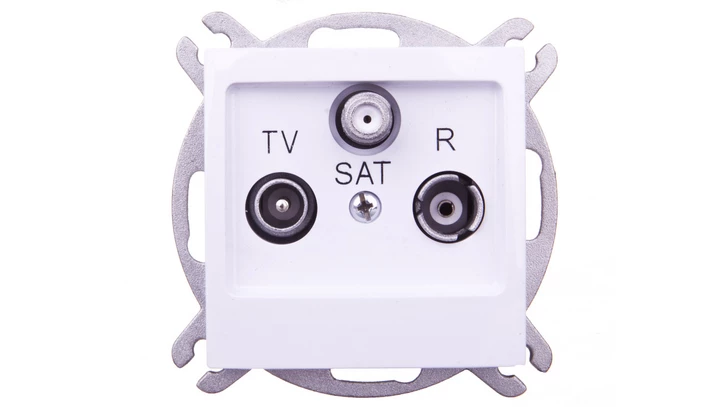 IMPRESJA Gniazdo antenowe RTV-SAT przelotowe białe GPA-YSP/m/00