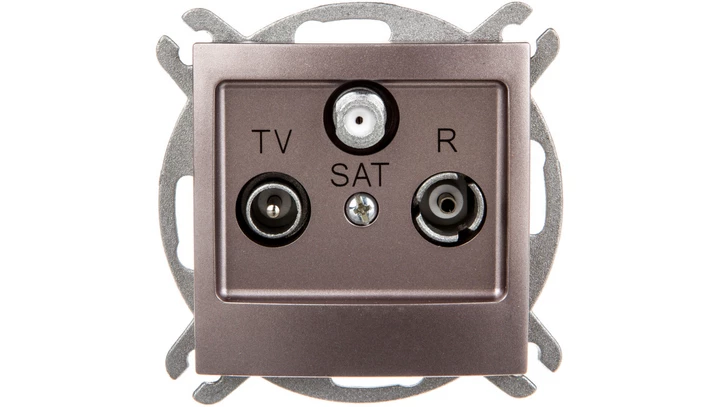 IMPRESJA Gniazdo antenowe RTV-SAT przelotowe tytan GPA-YSP/m/23