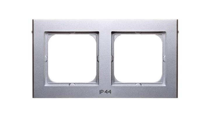 SONATA Ramka podwójna do łączników IP44 srebro mat RH-2R/38
