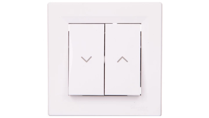 Przycisk Asfora żaluzjowy zaciski bezgwintowe biały z ramką EPH1300321