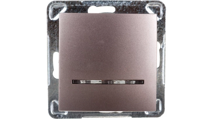 IMPRESJA Łącznik pojedynczy z podświetleniem tytan ŁP-1YS/m/23