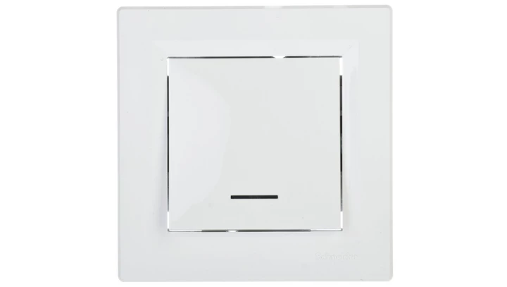 Łącznik Asfora pojedynczy z podświetleniem 16A biały z ramką EPH1430321