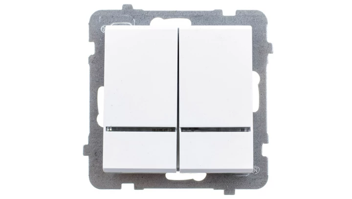 SONATA Łącznik świecznikowy z podświetleniem biały ŁP-2RS/m/00