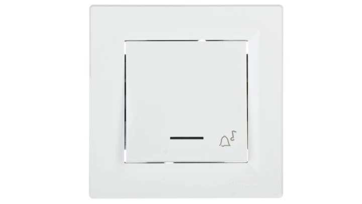 Przycisk Asfora dzwonek z podświetleniem biały z ramką EPH1700121