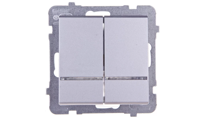 SONATA Łącznik świecznikowy z podświetleniem srebro mat ŁP-2RS/m/38