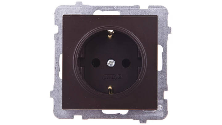 SONATA Gniazdo pojedyncze z/u Schuko czekoladowy metalik GP-1RS/m/40