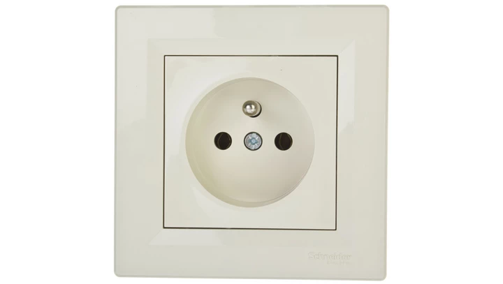 Gniazdo pojedyncze Asfora z/u kremowe z ramką EPH2800123