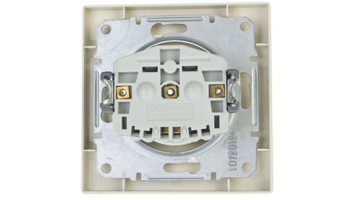 Gniazdo pojedyncze Asfora z/u z przesłonami kremowe z ramką EPH2800223