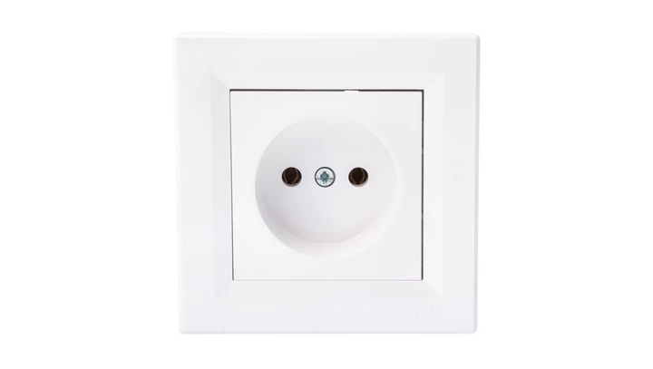 Gniazdo pojedyncze Asfora b/u białe z ramką EPH3000121