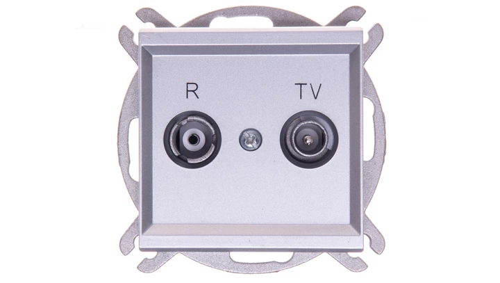 SONATA Gniazdo antenowe RTV przelotowe 16dB srebro mat GPA-16RP/m/38