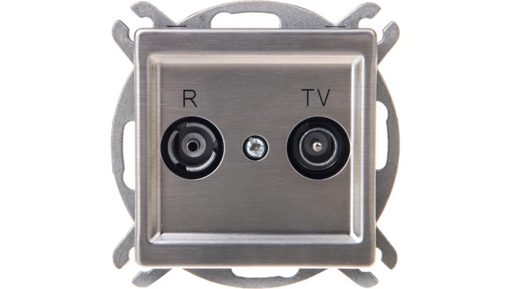 SONATA Gniazdo antenowe RTV przelotowe 14dB stal inox GPA-14RMP/m/37