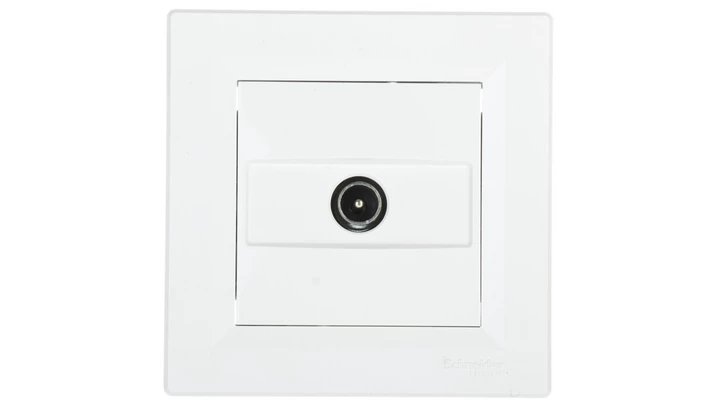 Gniazdo antenowe Asfora TV końcowe 1dB białe z ramką EPH3200121