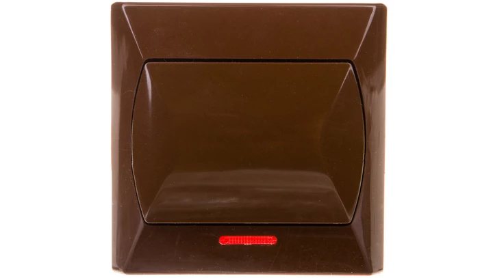 AKCENT Łącznik pojedynczy z podświetleniem brązowy ŁP-1AS/24