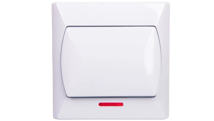 AKCENT Łącznik pojedynczy z podświetleniem biały ŁP-1AS/00