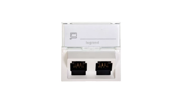 MOSAIC Gniazdo komputerowe podwójne RJ45 kat.5e UTP białe 076502