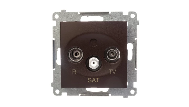 Simon 54 Gniazdo antenowe R/TV/SAT końcowe brąz mat DASK.01/46