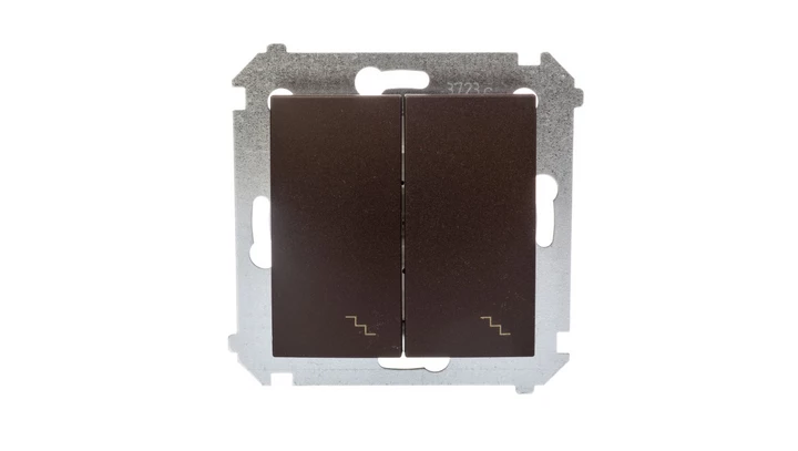 Simon 54 Łącznik schodowy podwójny brąz mat DW6/2.01/46