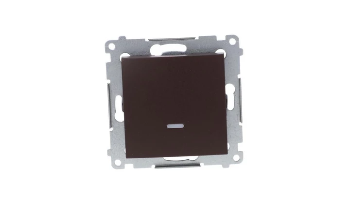 Simon 54 Łącznik pojedynczy z podświetleniem, szybkozłącza, brąz mat DW1L.01/46