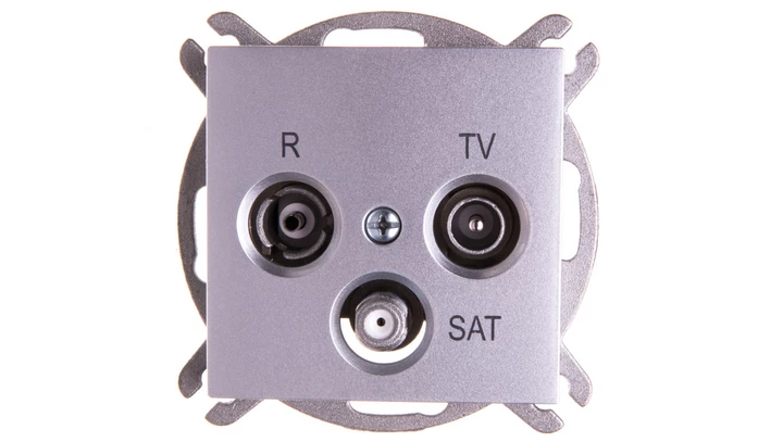 Sentia Gniazdo antenowe RD/TV/SAT końcowe srebrny połysk 1453-56