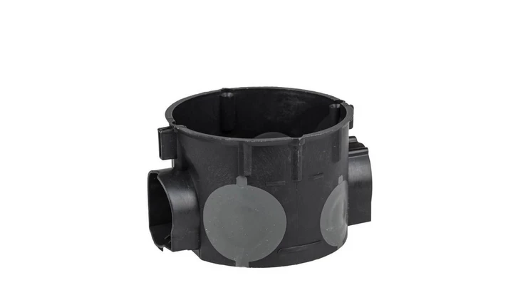 Puszka podtynkowa 60mm płytka z membranami przebiciowymi czarna wiatroszczelna E106-2K 83106007 /25szt./