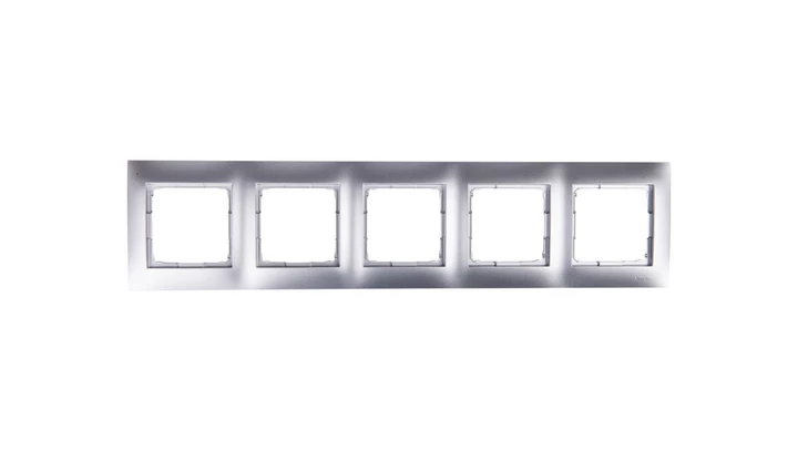 Simon 54 Premium Ramka pięciokrotna srebrny mat DR5/43