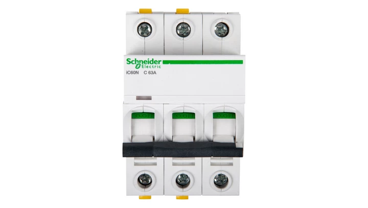 Wyłącznik nadprądowy 3P C 63A 6kA AC iC60N-C63-3 A9F04363