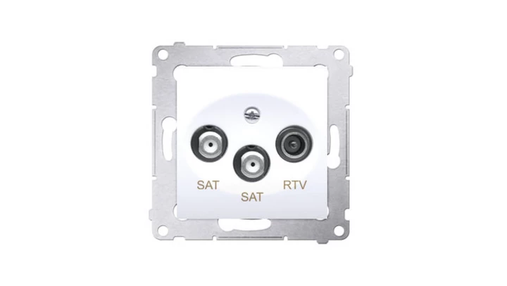 Simon 54 Gniazdo antenowe RTV/SAT/SAT końcowe białe DASK2.01/11