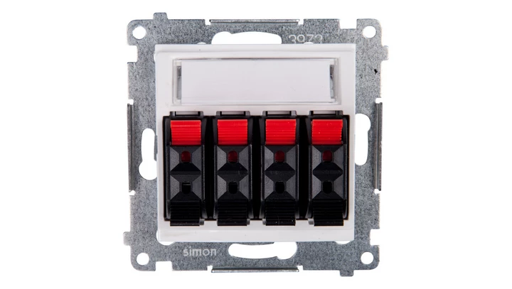 Simon 54 Gniazdo głośnikowe poczwórne białe DGL34.01/11