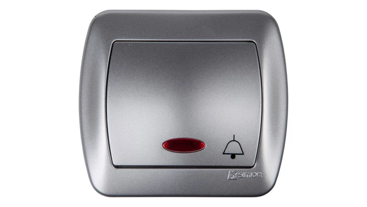 Simon Akord Przycisk /dzwonek/ z podświetleniem aluminium metalizowane AD1L/26