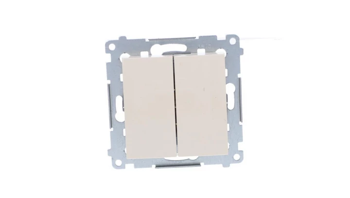 Simon 54 Przycisk podwójny zwierny, szybkozłącza, kremowy 2Z DP2.01/41