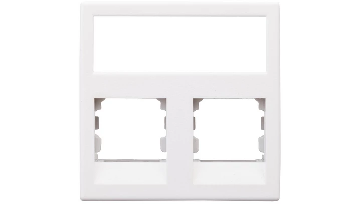 Simon Connect Płytka K45 gniazda teleinformatycznego podwójnego 2xRJ płaska czysta biel KB076/9