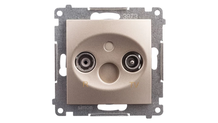 Simon 54 Gniazdo antenowe RD/TV końcowe separowane złoty mat DAK.01/44