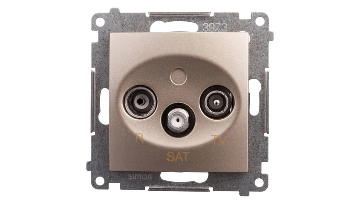 Simon 54 Gniazdo antenowe RD/TV/SAT końcowe złoty mat DASK.01/44
