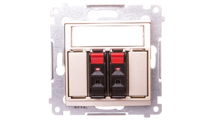 Simon 54 Gniazdo głośnikowe podwójne złoty mat DGL32.01/44