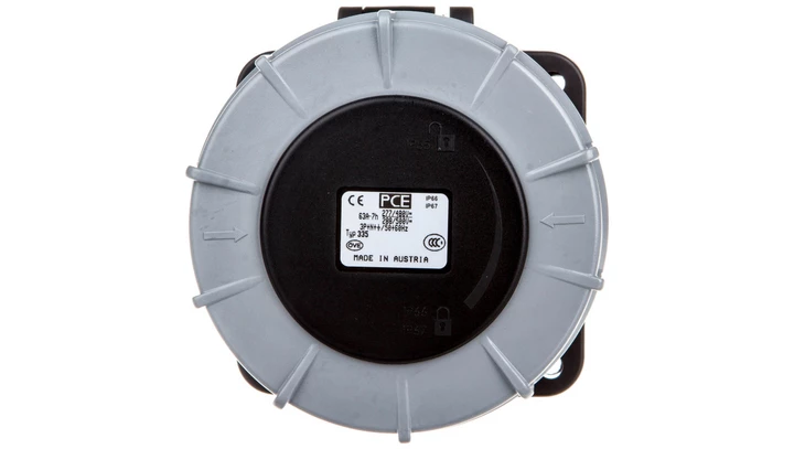 Gniazdo tablicowe 63A 5P 500V /100x100/ czarne IP67 POWER TWIST 335-7